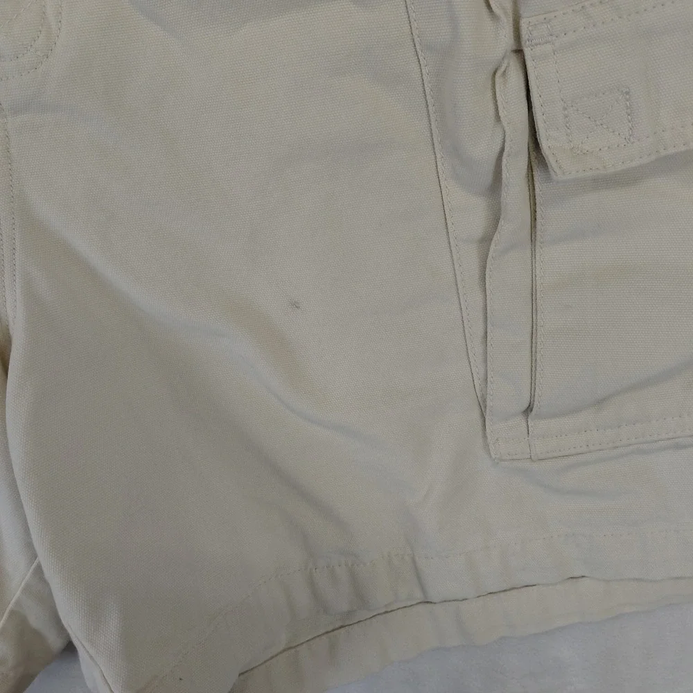 Columbia PFG Mens Beige Cotton Canvas Cargo‎ Fishing Shorts 5X 7L Big and Tall